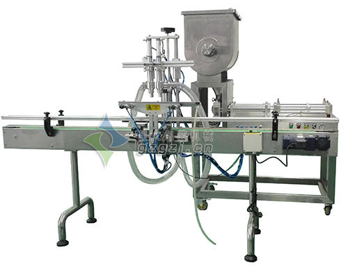 雙頭臥式攪拌醬料灌裝機，大顆粒濃醬灌裝機